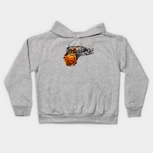 basketball goal on flame Kids Hoodie